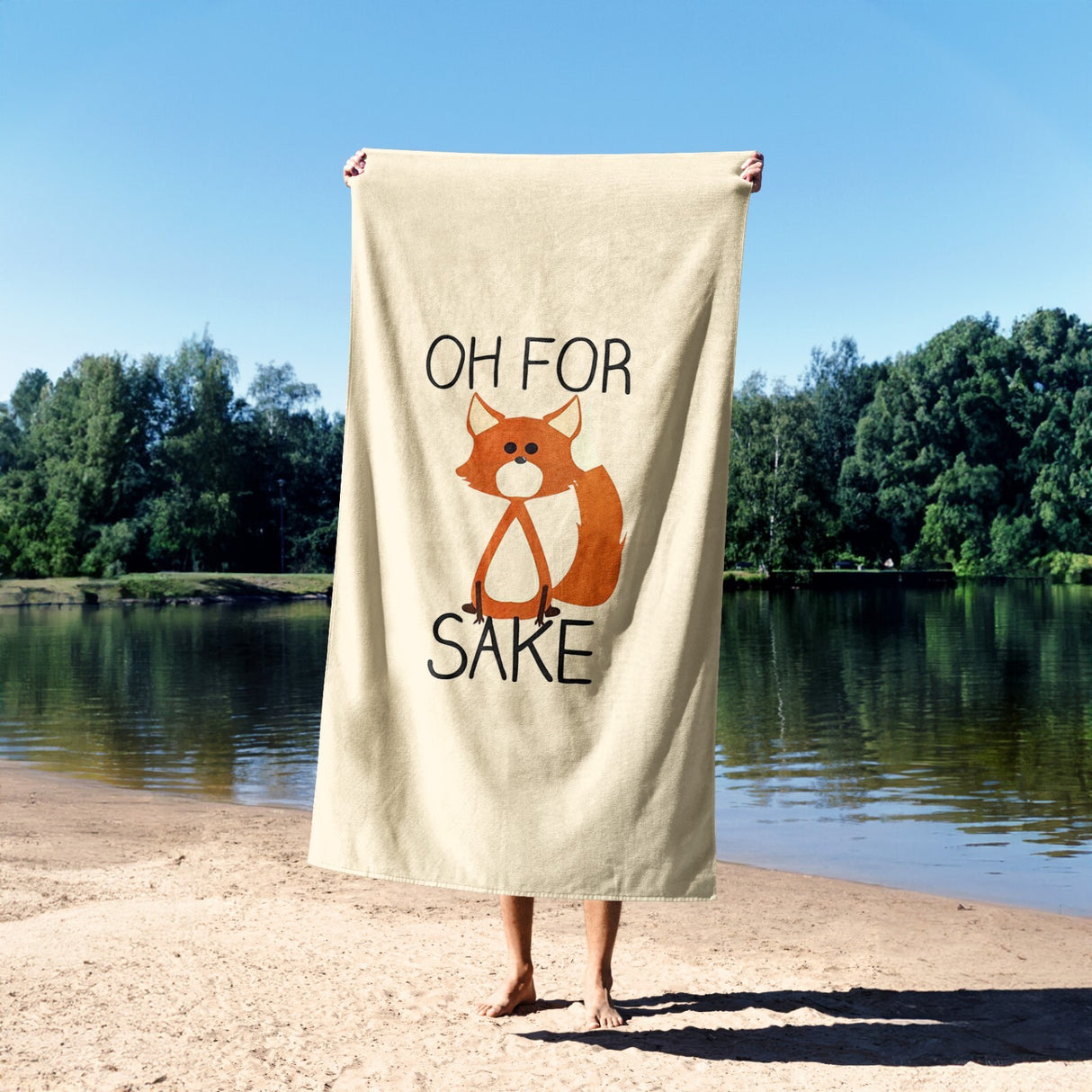 Oh For Fox Sake Saying Phrase Novelty Funny Absorbent Beach Bath Sheet Towel
