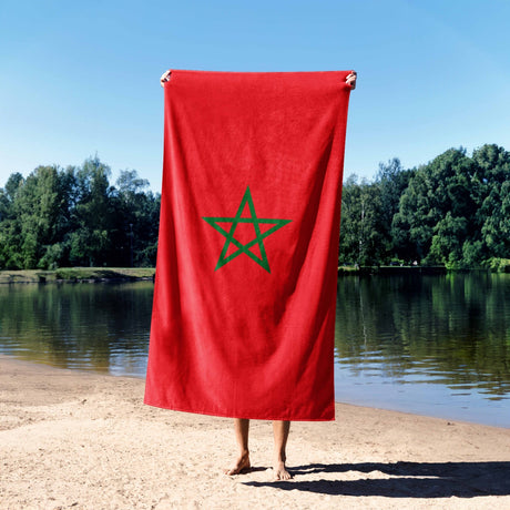 Morocco Flag Moroccan Towel Highly Absorbent Beach Bath Sheet Custom Made Gift