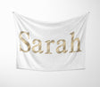 Personalised Name Vector Golden Alphabet Soft Fleece Mink Blanket Gift Decor