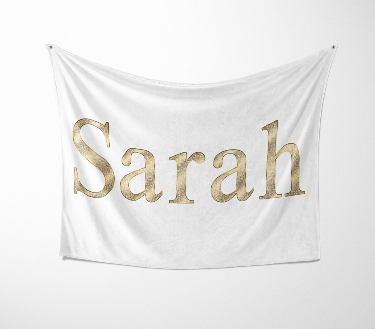 Personalised Name Vector Golden Alphabet Soft Fleece Mink Blanket Gift Decor