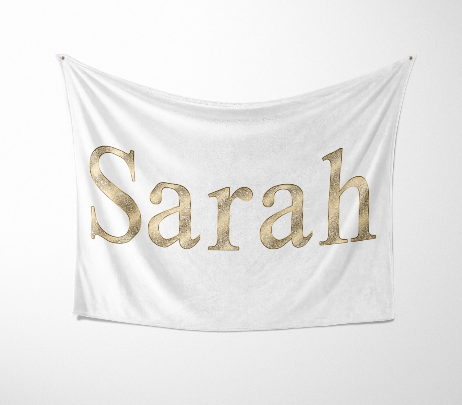 Personalised Name Vector Golden Alphabet Soft Fleece Mink Blanket Gift Decor