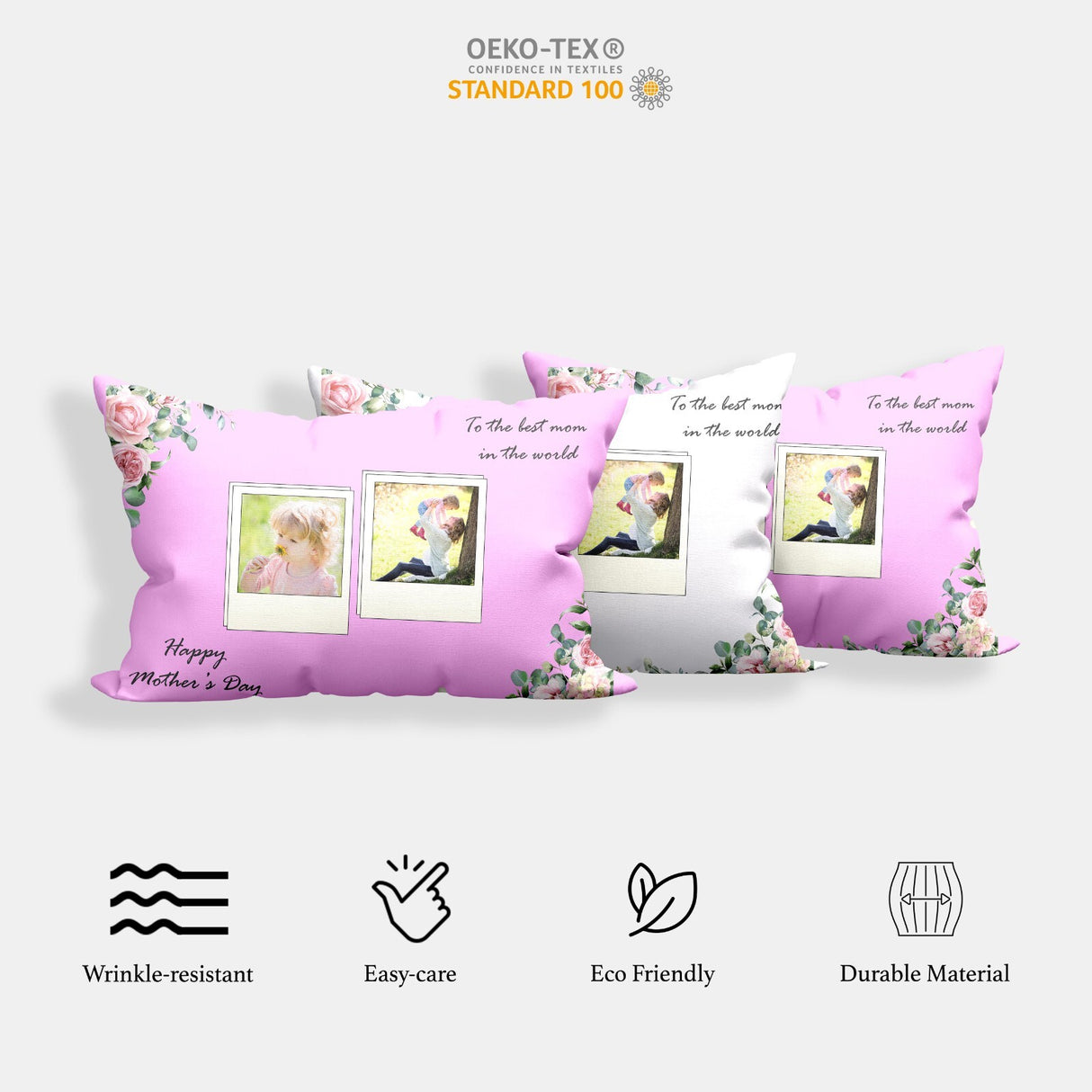 Custom Upload Your Own Photos Text & Colour Mother's Day Novelty Pillowcase Gift