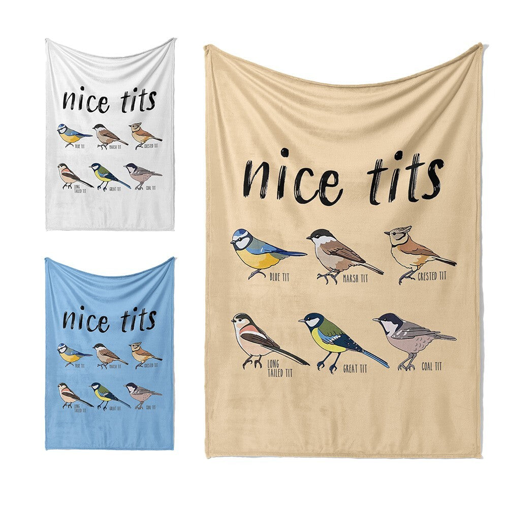 Nice Birds Prank Funny Cheeky Naughty Novelty Soft Warm Fleece Blanket Decor