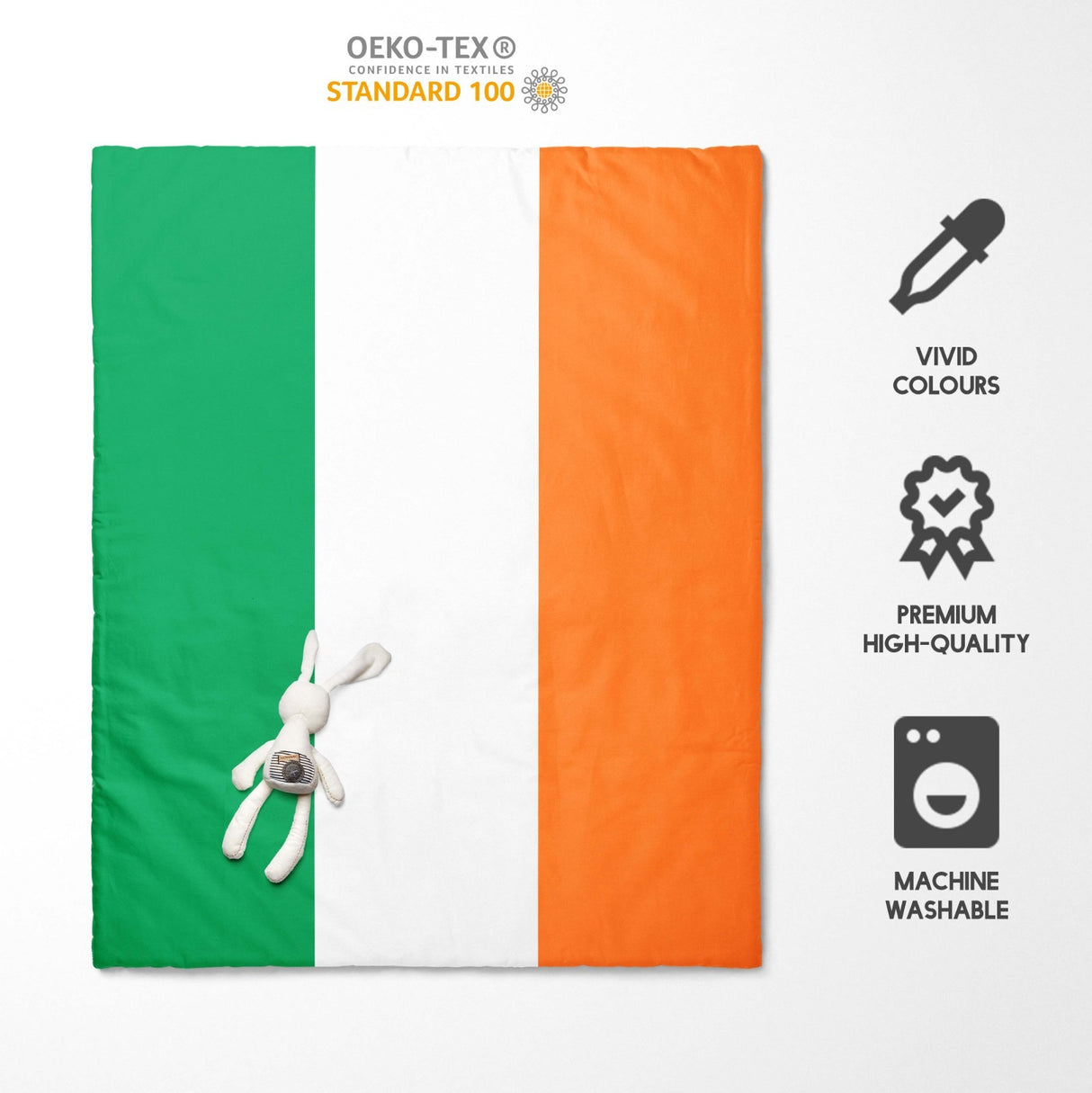 Ireland Flag Irish Design Gift Custom Toddler Cot Bed Duvet Cover + Pillowcase