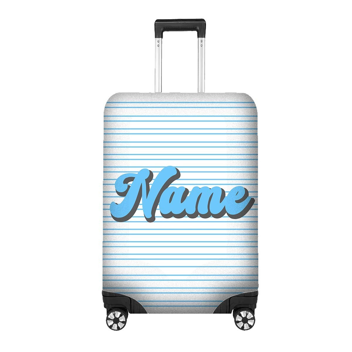 Stripe Retro Font Name Gift Custom Luggage Cover Personalise Suitcase Protector