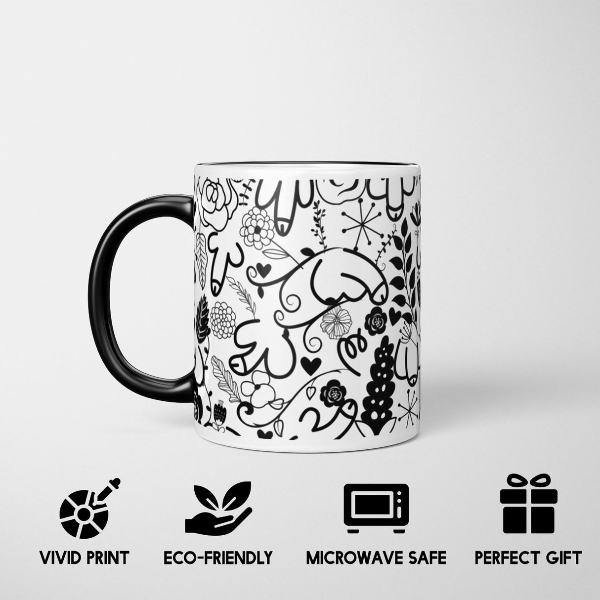 Floral Willy Pattern  DesignHeat Sensitive Magic Colour Changing Mug Novelty Cup