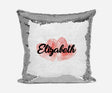 Personalised Name Shiny Sequin Magic Pair of Love Hearts Cushion Cover + Pillow