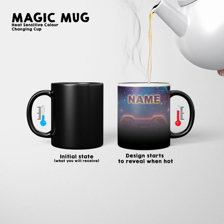 Personalised Name Gamer Heat Sensitive Magic Colour Changing Novelty Mug