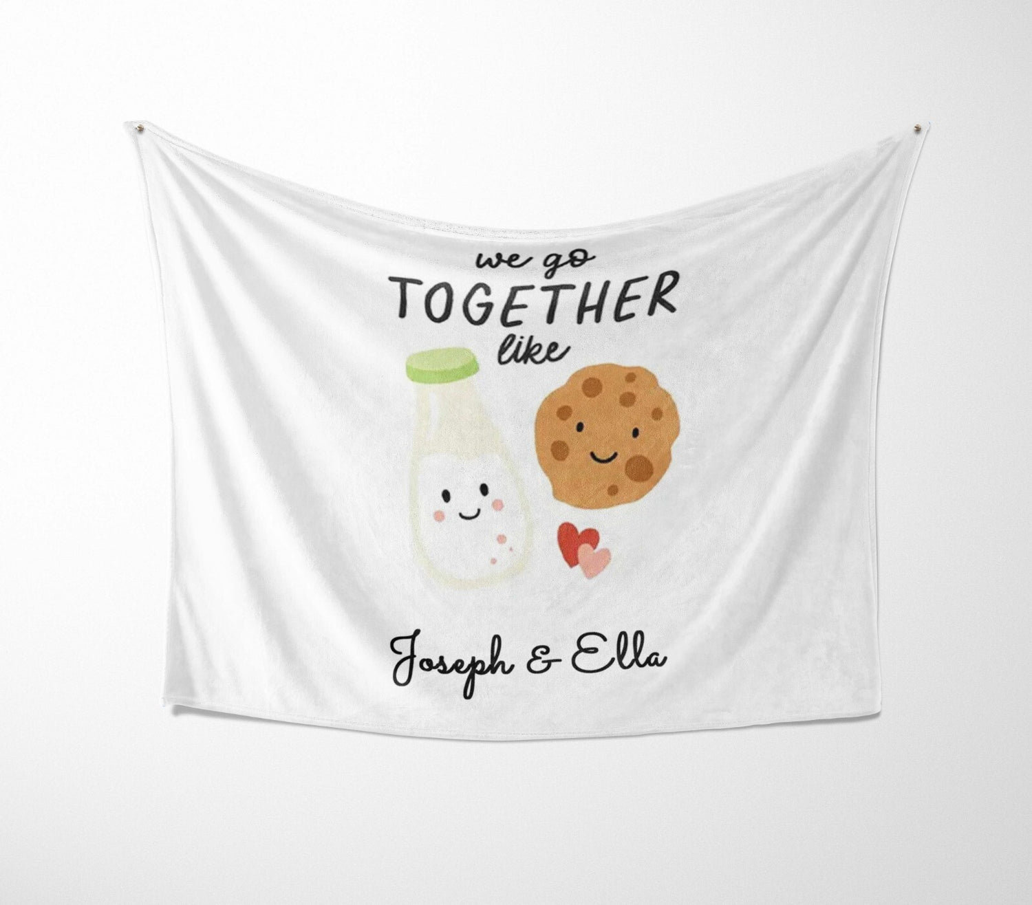 We Go Together Like Milk Cookies Valentines Anniversary Fleece Mink Blanket Gift