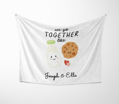 We Go Together Like Milk Cookies Valentines Anniversary Fleece Mink Blanket Gift