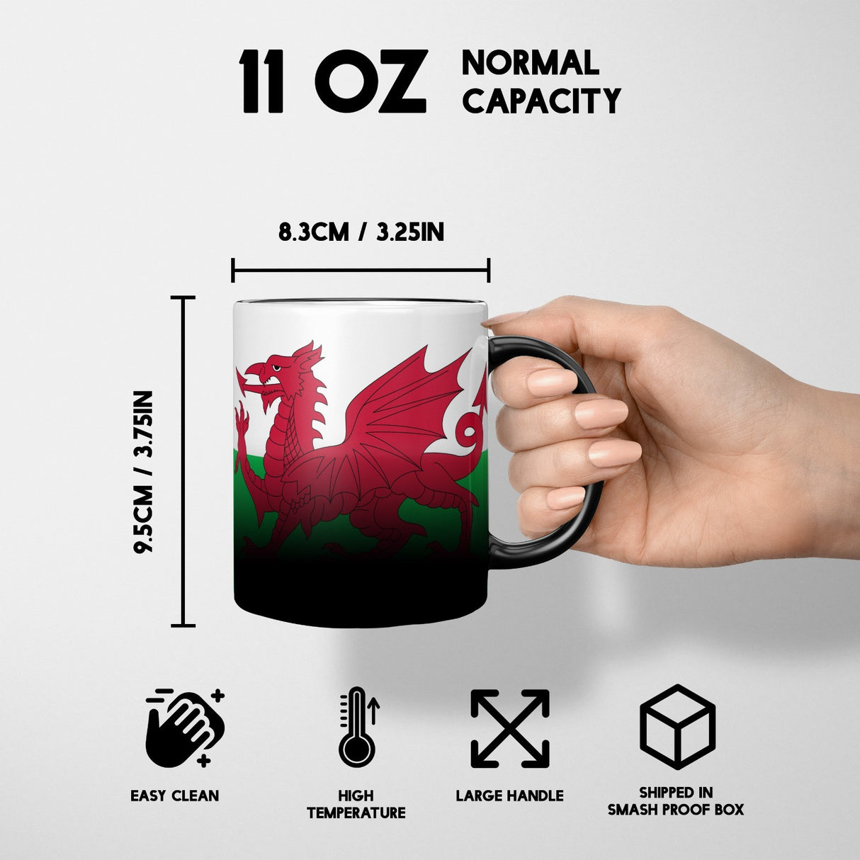 Wales Flag Welsh Dragon Heat Sensitive Magic Colour Changing Mug Novelty Cup