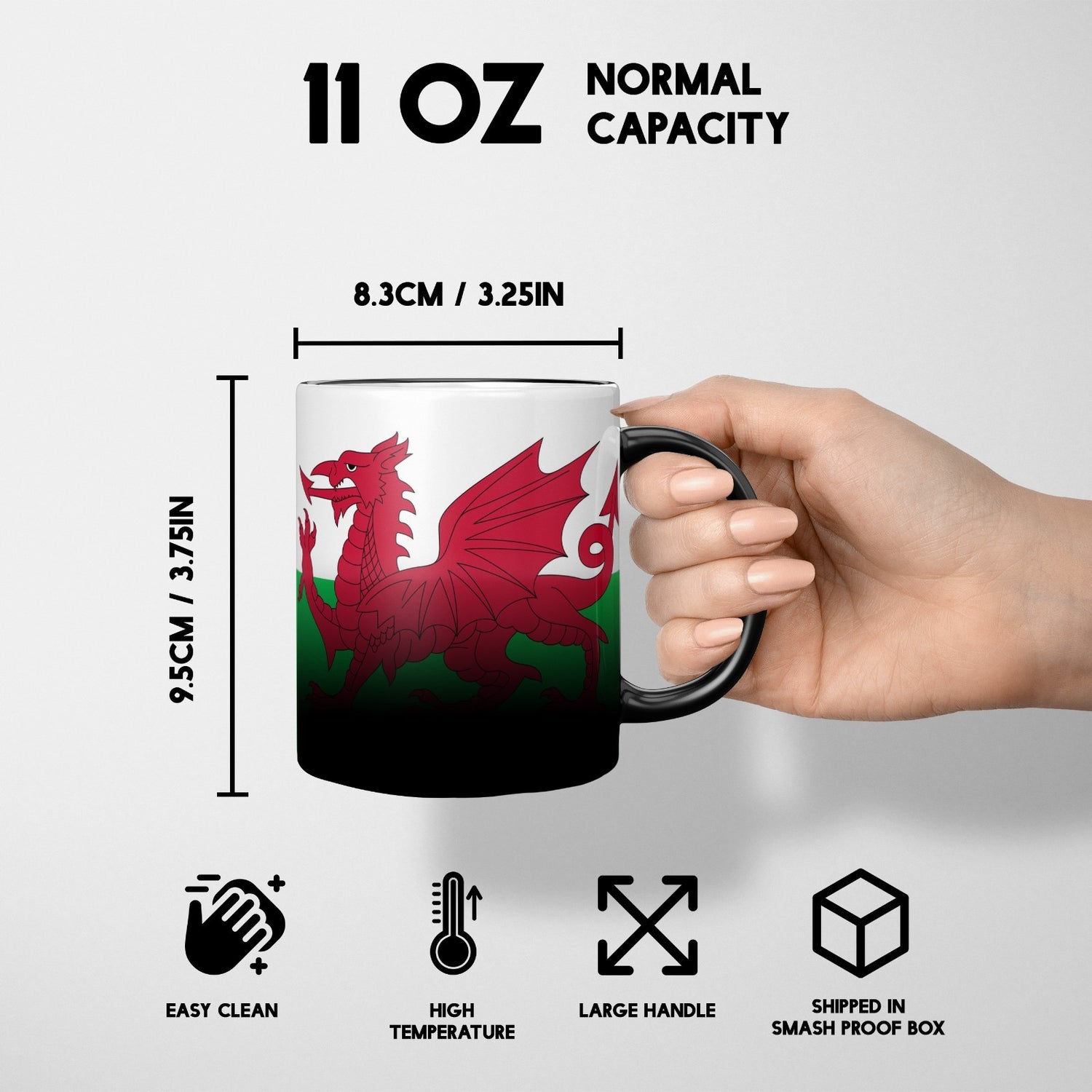 Wales Flag Welsh Dragon Heat Sensitive Magic Colour Changing Mug Novelty Cup