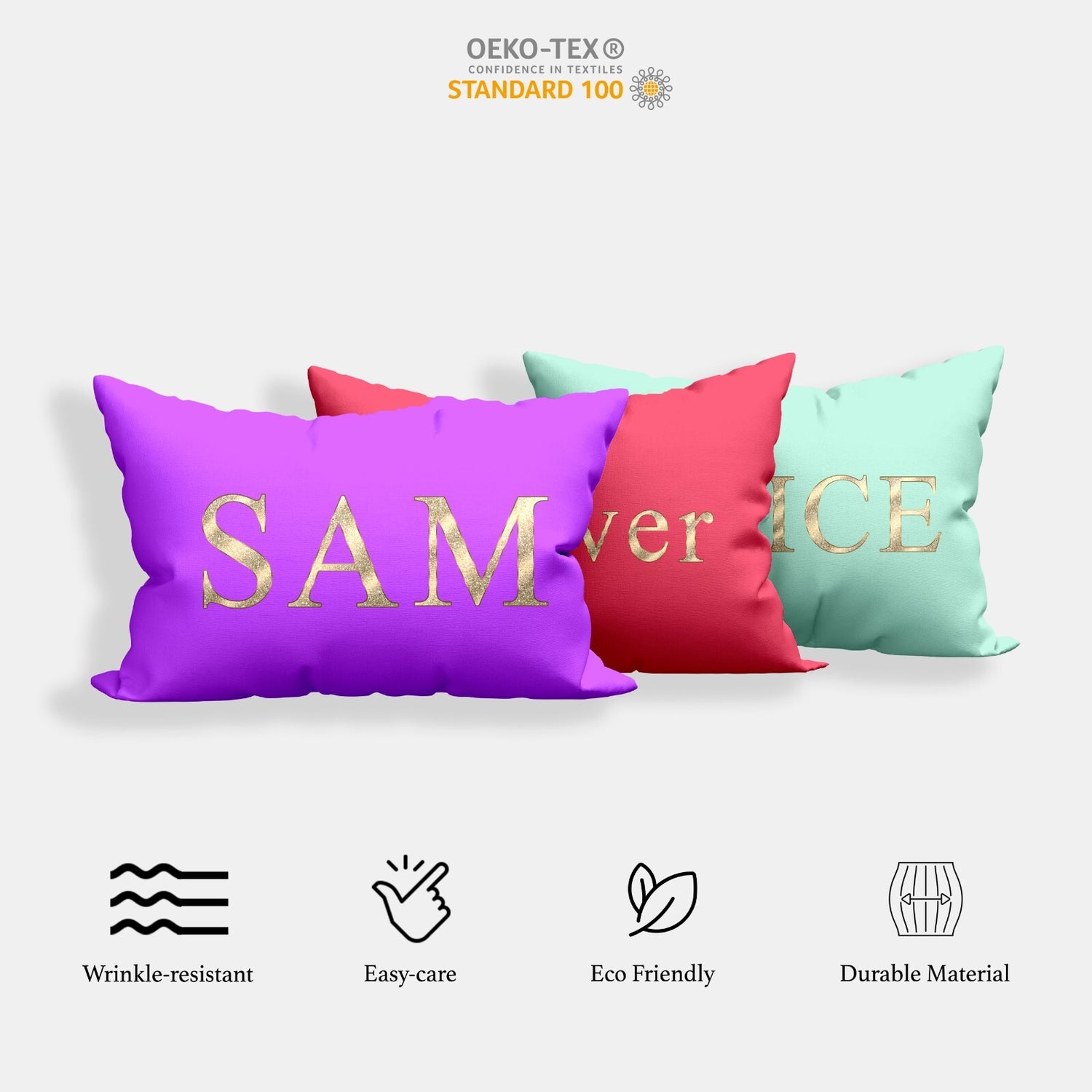 Personalised Any Name Name Vector Gold Customised Printed Soft Pillowcase Pillow