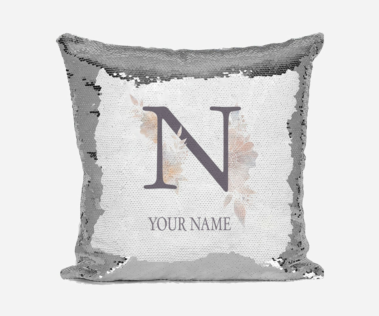 Personalised Misty Dusty Pastel Alphabet Sequin Magic Cushion Cover+Pillow Kids