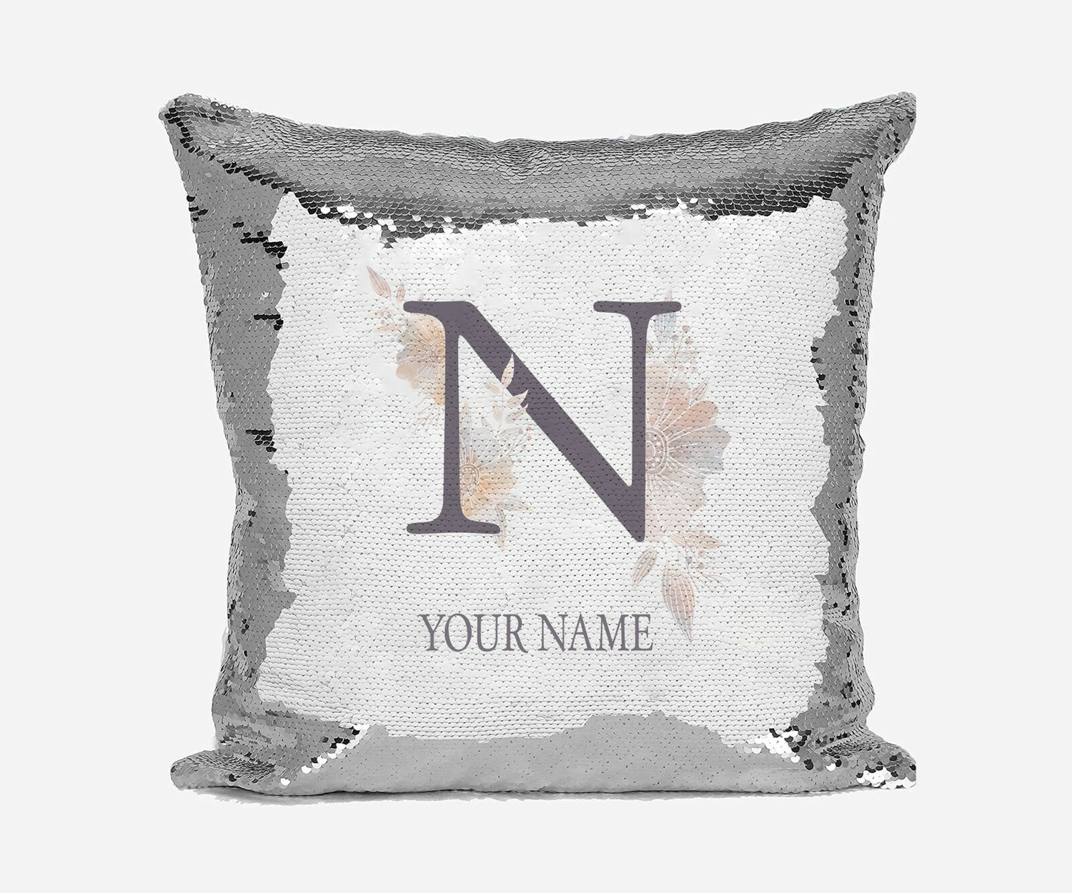 Personalised Misty Dusty Pastel Alphabet Sequin Magic Cushion Cover+Pillow Kids