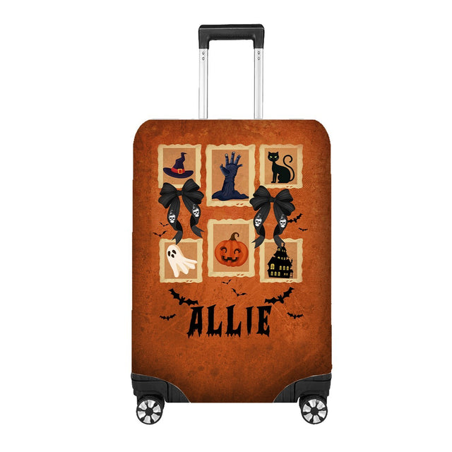 Halloween Spooky Personalised Name Custom Luggage Cover Suitcase Protector Gift