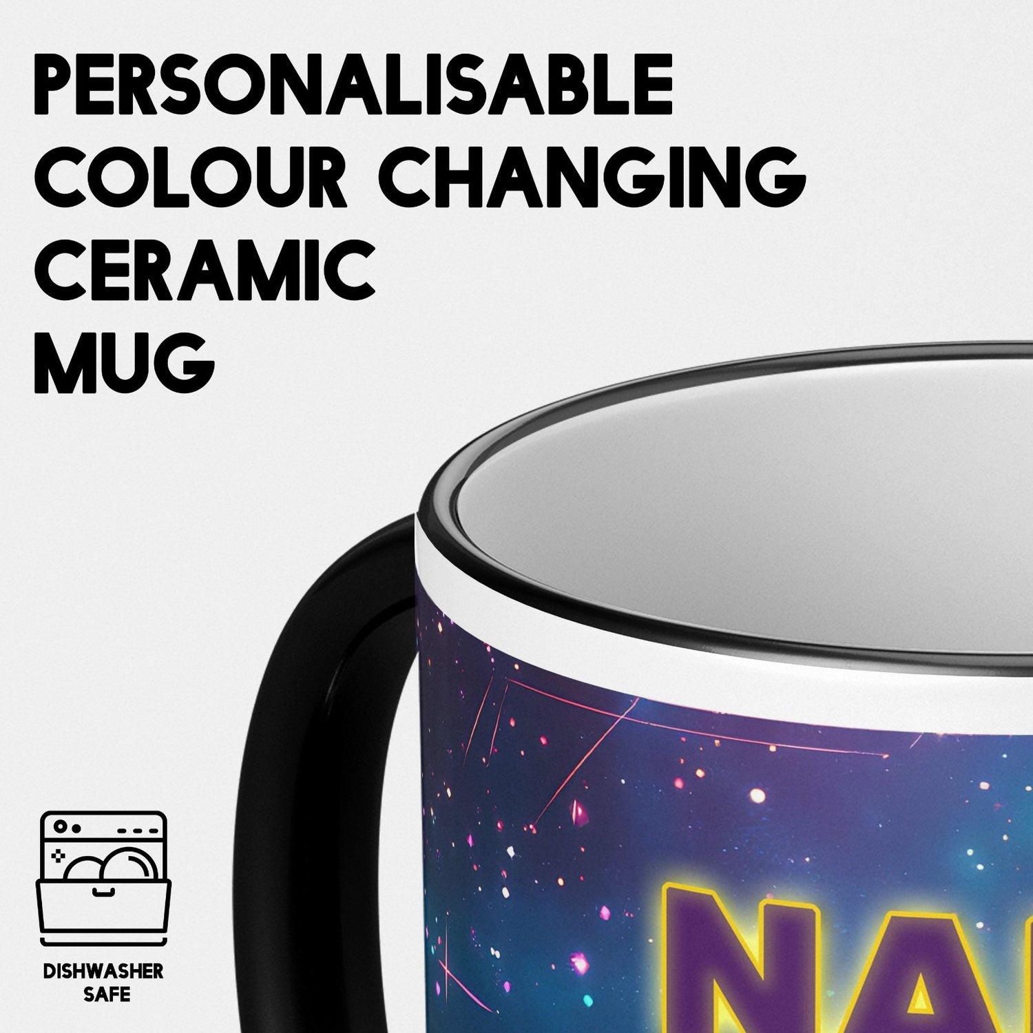 Personalised Name Gamer Heat Sensitive Magic Colour Changing Novelty Mug