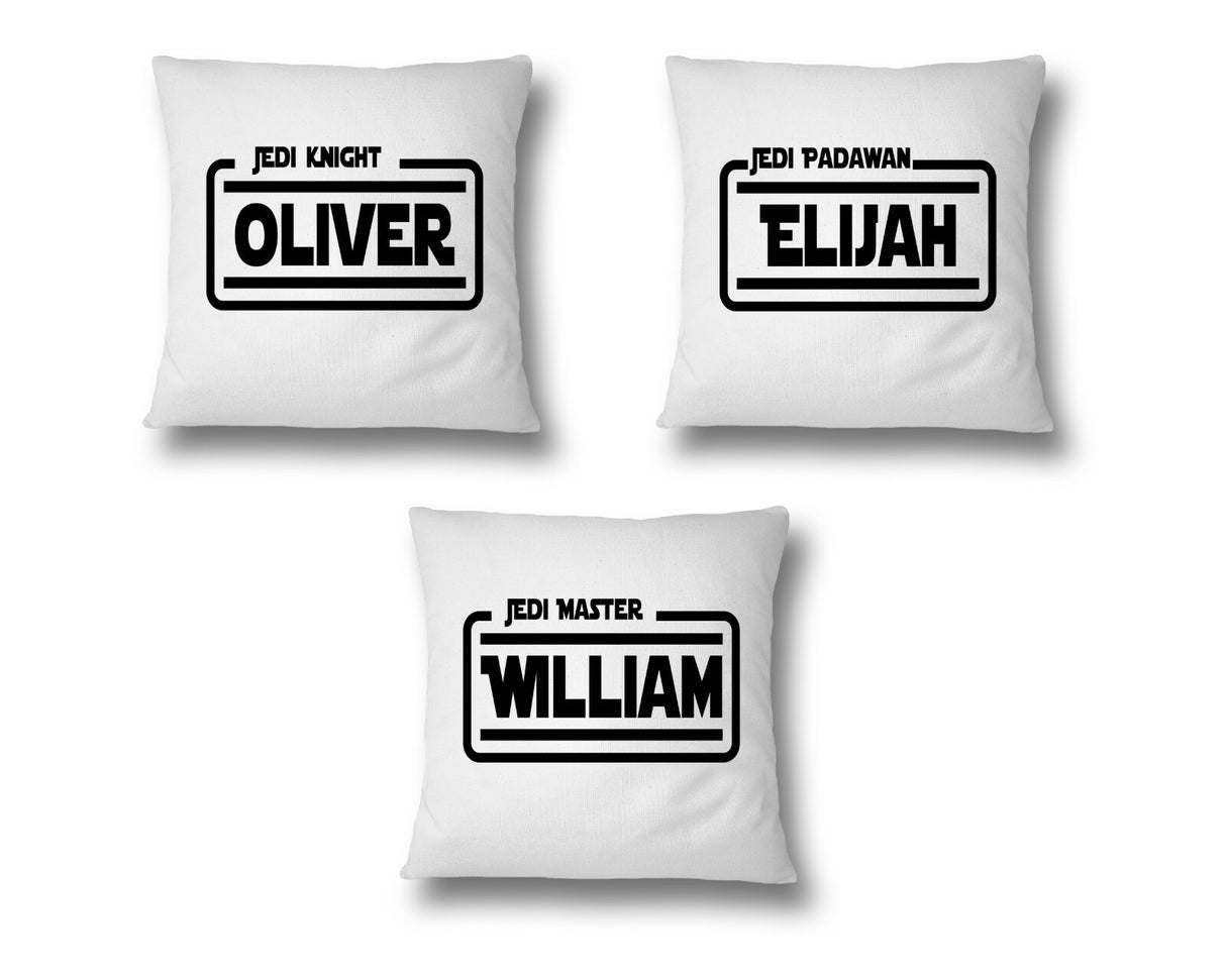 Jedi Star Wars Theme Inspired Personalised Name Filled Super Soft Cushion