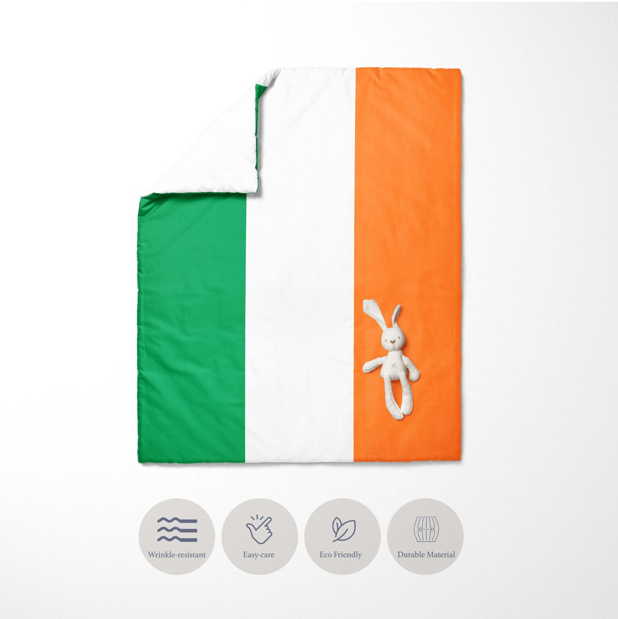 Ireland Flag Irish Design Gift Custom Toddler Cot Bed Duvet Cover + Pillowcase