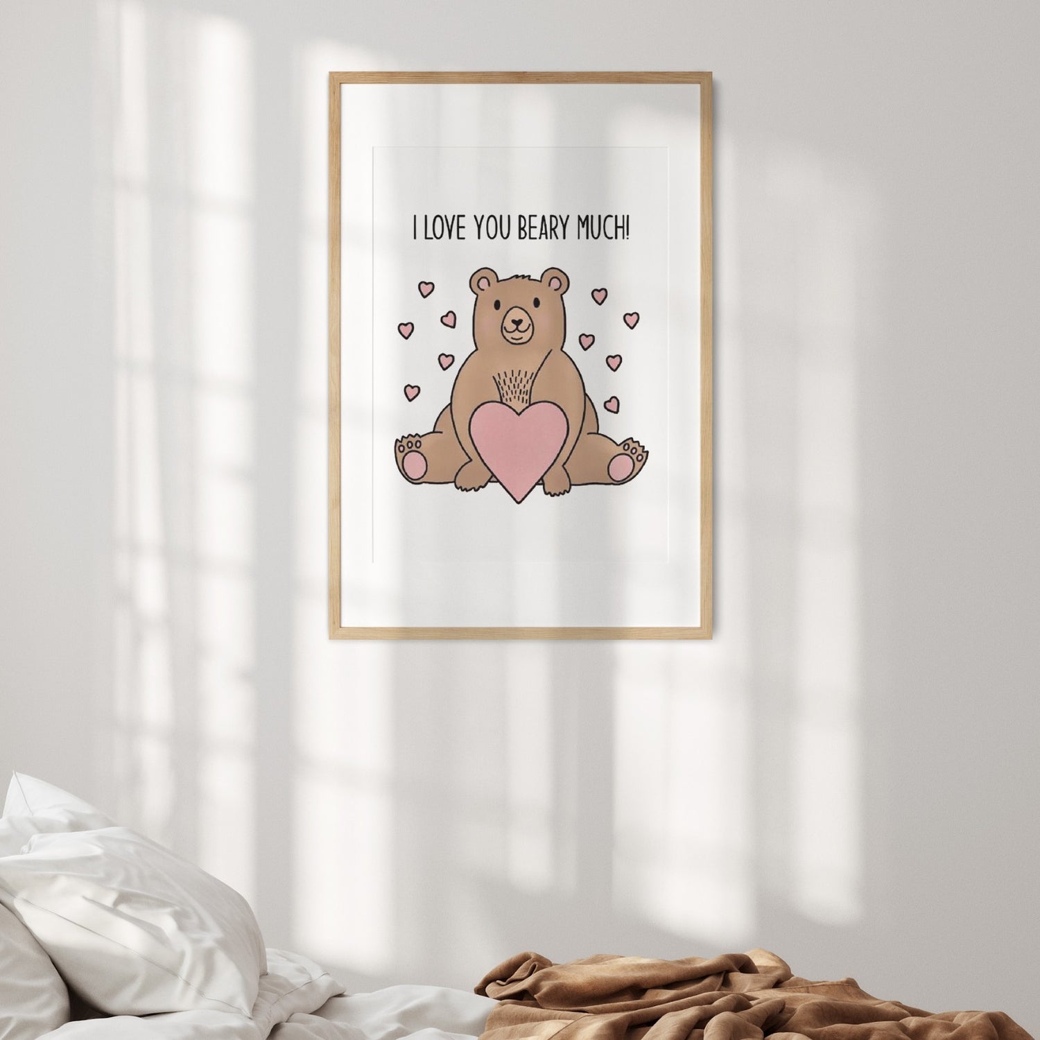 I Love You Beary Much Personalisation Custom Colour Wall Art Poster Print Decor
