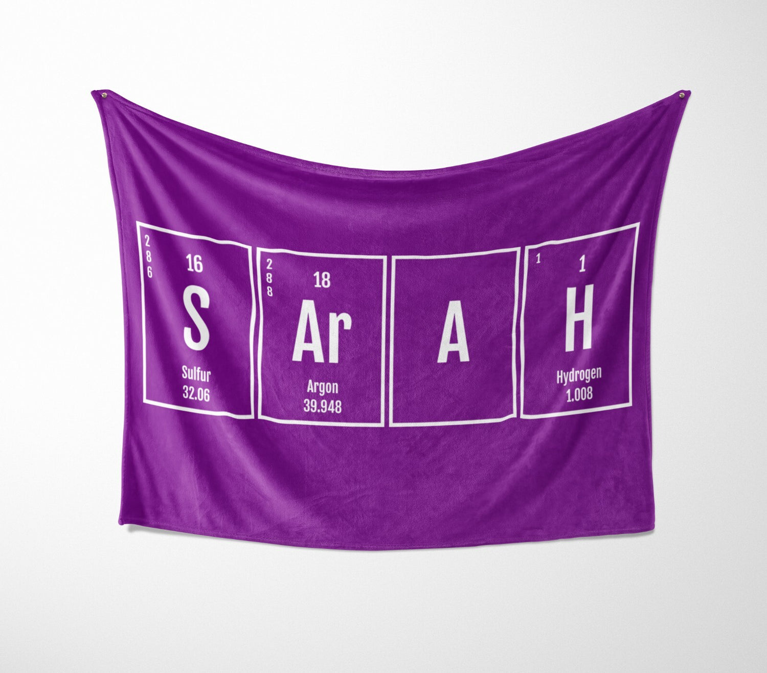 Personalised Name Science Chemical Periodic Soft Fleece Mink Blanket Gift Decor