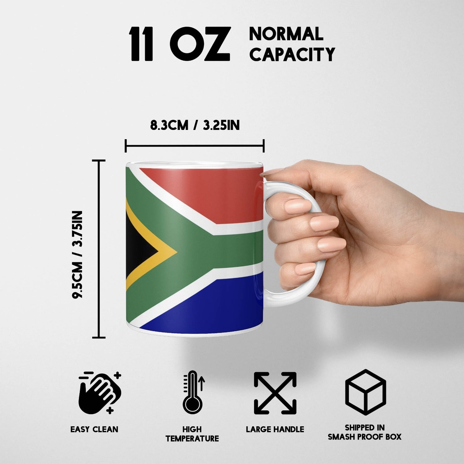 South Africa Flag SA Design Coffee Tea Mug Cup Set Coaster Gift Him Her Custom