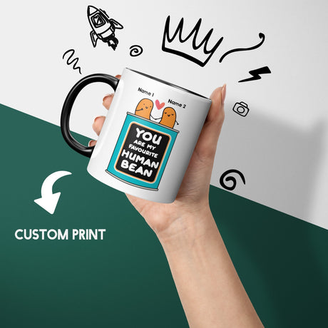 Personalised  Human Bean Heat Sensitive Magic Colour Changing Mug Novelty Cup