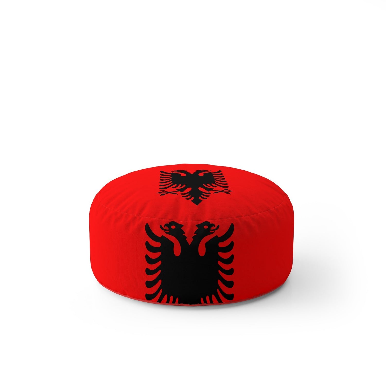 Albania Flag Patriotic Ottoman Filled Pouffe Footrest Washable Cover Custom Gift