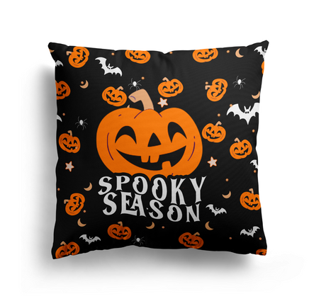 Spooky Season Halloween Custom Colour Square Fill Zip Close Cushion Throw Gift