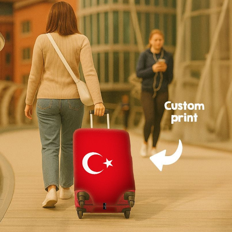 Turkey Flag Turkish Suitcase Cover - Travel Gift Stretch Fit Luggage Protector