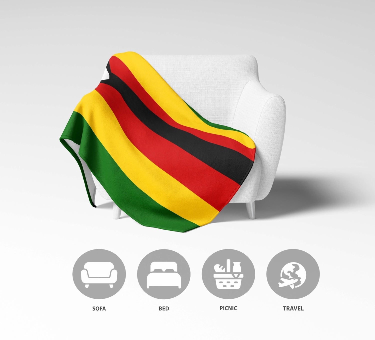 Zimbabwe Flag Fleece Blanket Home Decor Throw Gift Cosy Custom Made Soft Warm