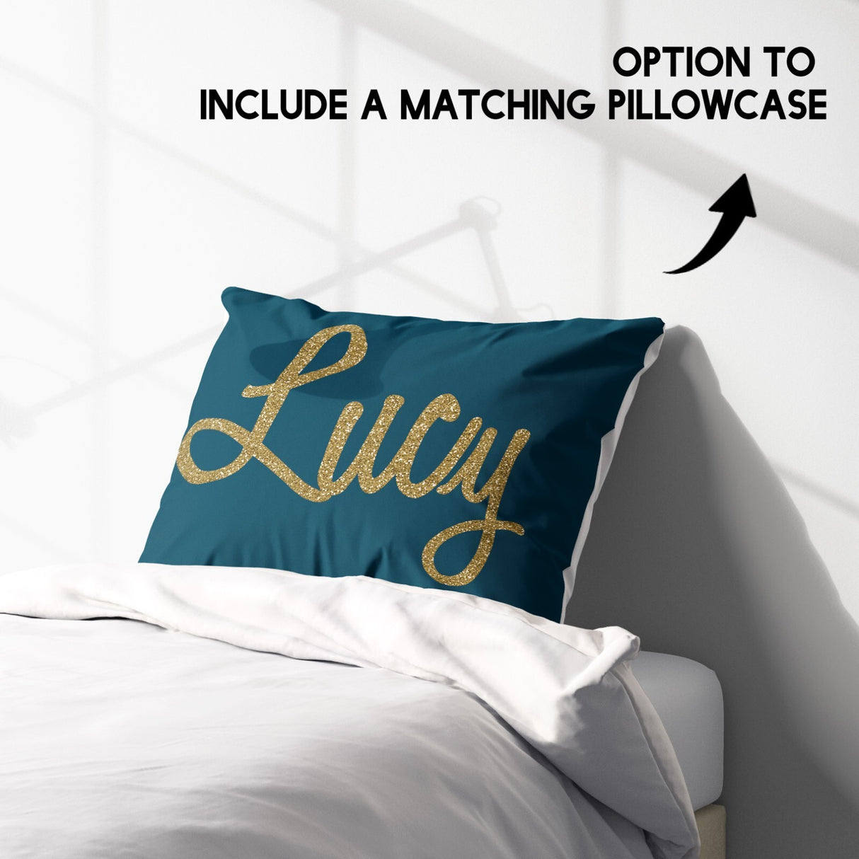 Personalised Name Gold Glitter Font Soft Single Size Novelty Bed Duvet Cover