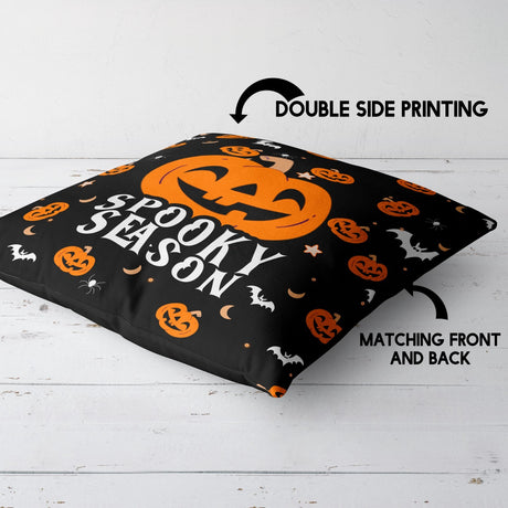Spooky Season Halloween Custom Colour Square Fill Zip Close Cushion Throw Gift