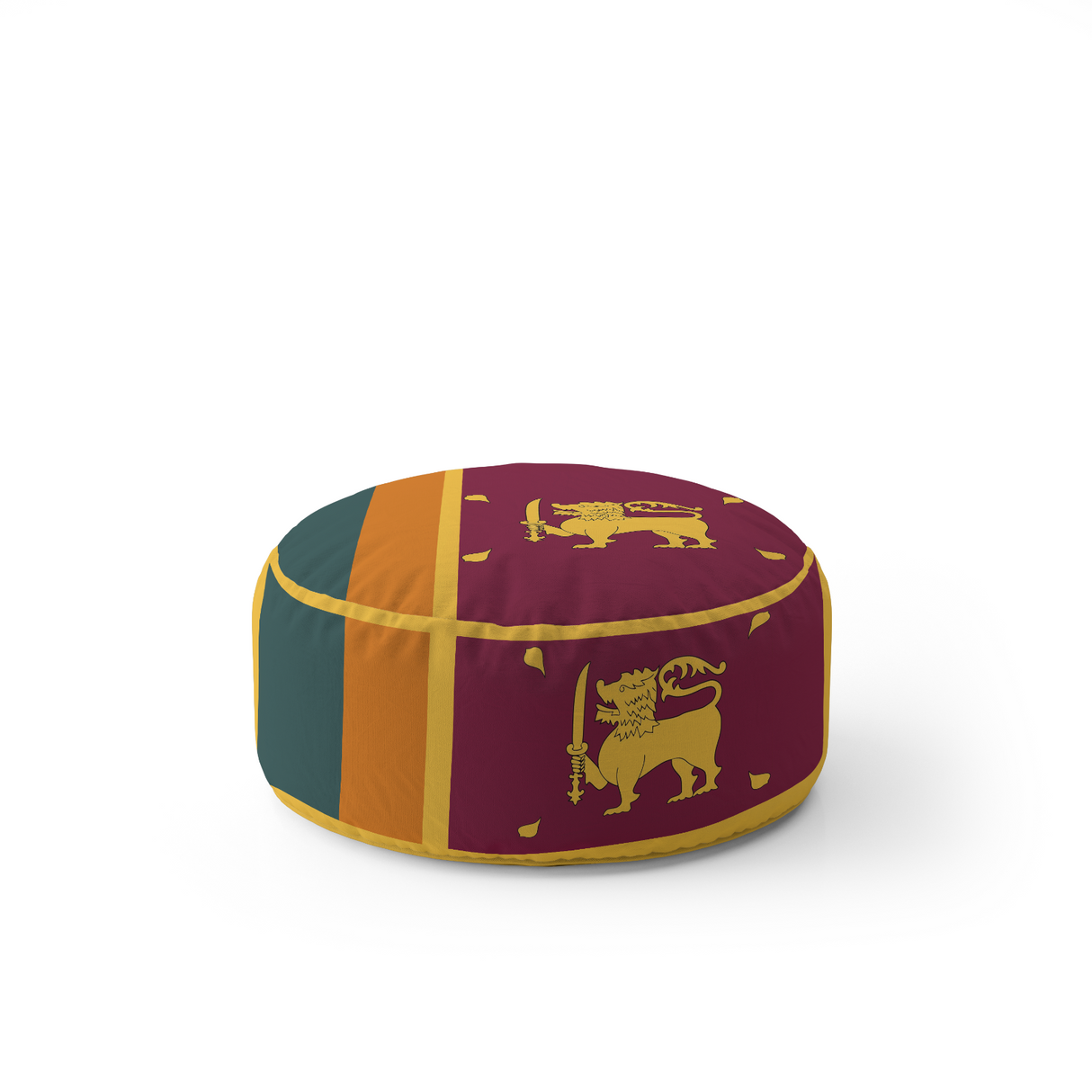 Sri Lanka Flag Ottoman Filled Pouffe Footrest Washable Cover Custom Made Gift