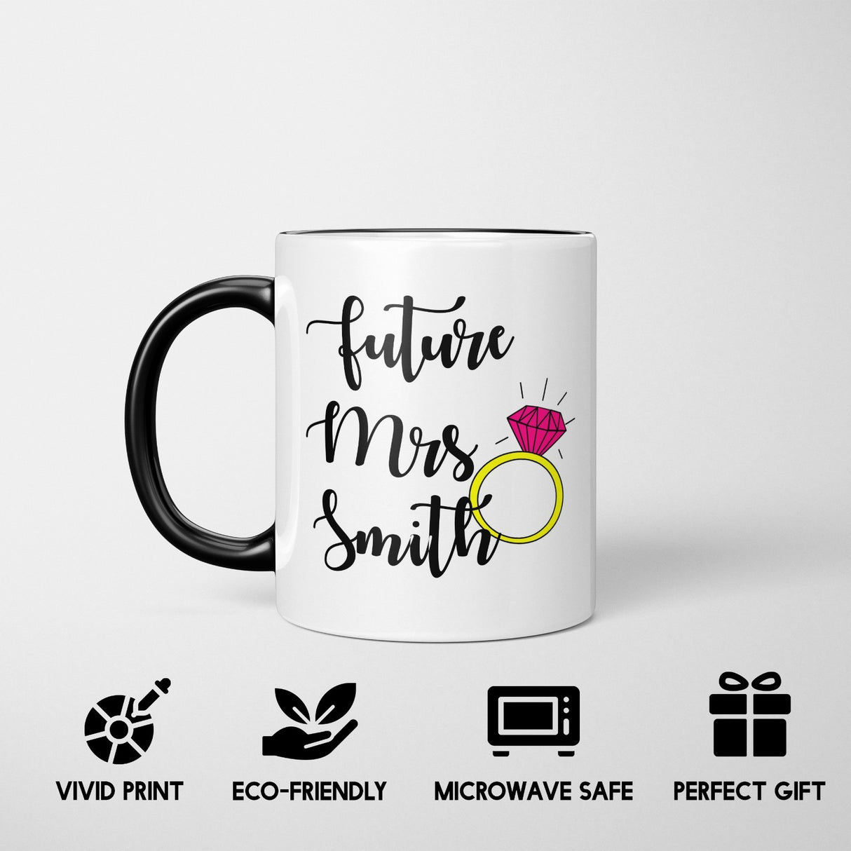 Personalised Future Mrs Heat Sensitive Magic Colour Changing Mug Novelty Cup