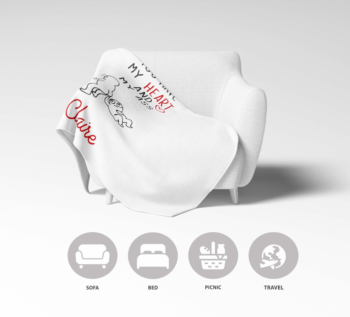 You Have My Heart Personalised Name Valentines Love Fleece Mink Blanket Decor