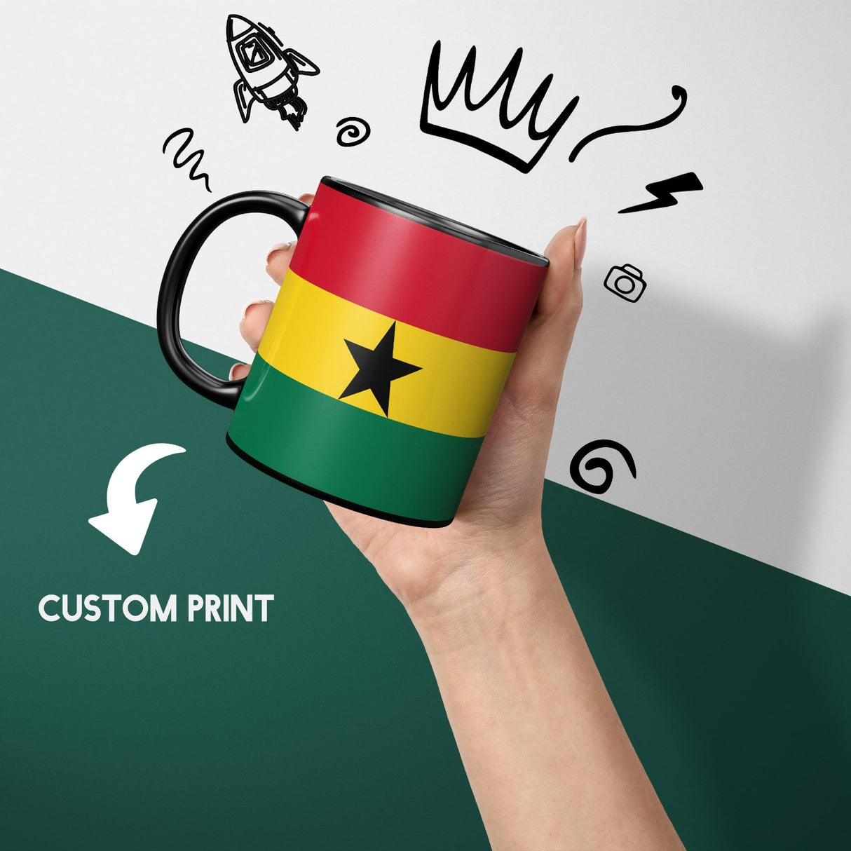 Ghana Flag Ghanaian Tea Coffee Gift Heat Sensitive Magic Colour Changing Mug