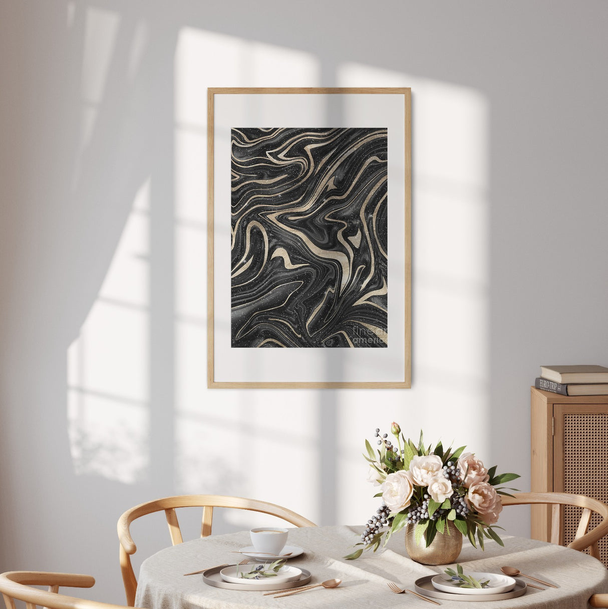 Personalised Liquid Marble Wall Art Custom Colour Poster Print and Home Decor