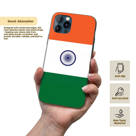 Indian Flag India Design Printed iPhone Case Black TPU Cover Protector Custom
