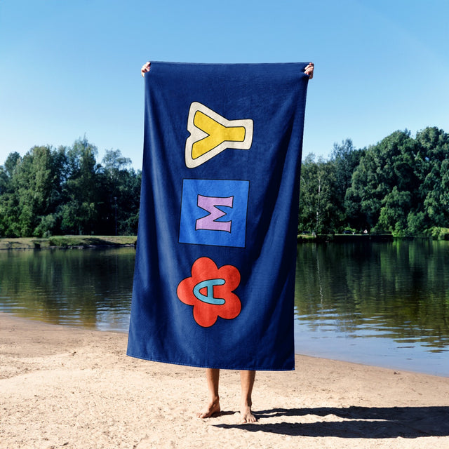 Personalised Ransom Note Cut Out Custom Colour Absorbent Beach Bath Sheet Towel