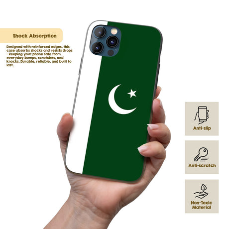 Pakistan Flag Design Gift Protector Custom Printed iPhone Case - Black TPU Cover