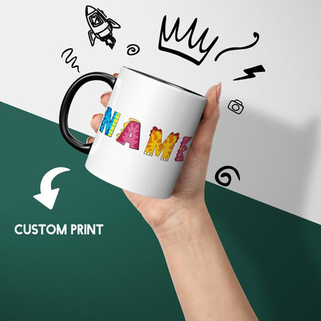 Personalised Dino Alphabet Heat Sensitive Magic Colour Changing Mug Novelty Cup