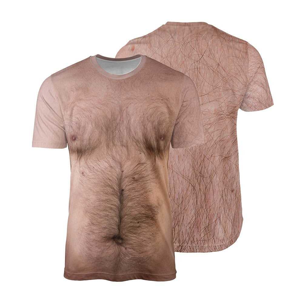 Fat Hairy Belly Man Shirt Funny Rude Prank All Over Printed Unisex T-Shirt Gift
