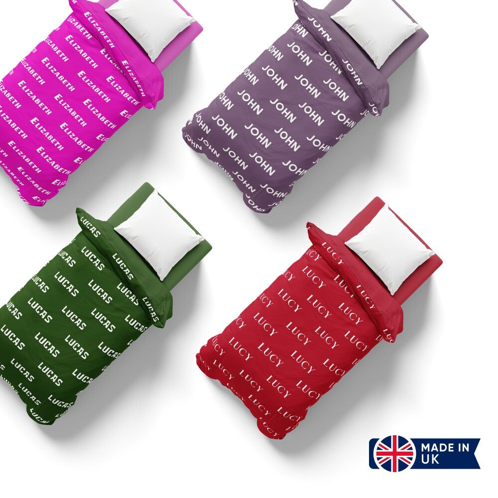 Personalised Any Name Customised Colour Soft Single Size Novelty Bed Duvet Cover