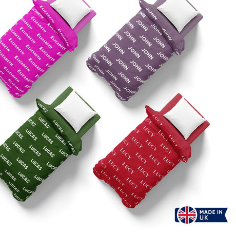 Personalised Any Name Customised Colour Soft Single Size Novelty Bed Duvet Cover