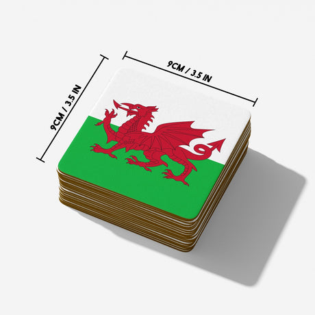 Wales Flag Welsh Dragon Custom Printed Coffee Tea Mug Coaster Gift Him Her