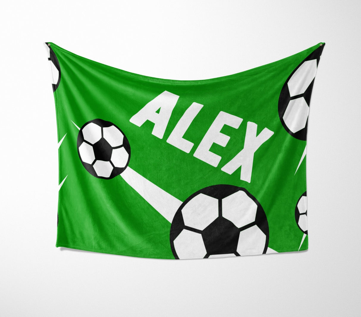 Personalised Custom Name Football Strike Soft Warm Fleece Blanket Decoration