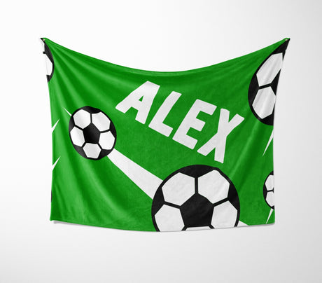 Personalised Custom Name Football Strike Soft Warm Fleece Blanket Decoration