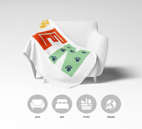 Personalised Name Kids Alphabet Onyx Novelty Soft Fleece Mink Blanket Gift Decor