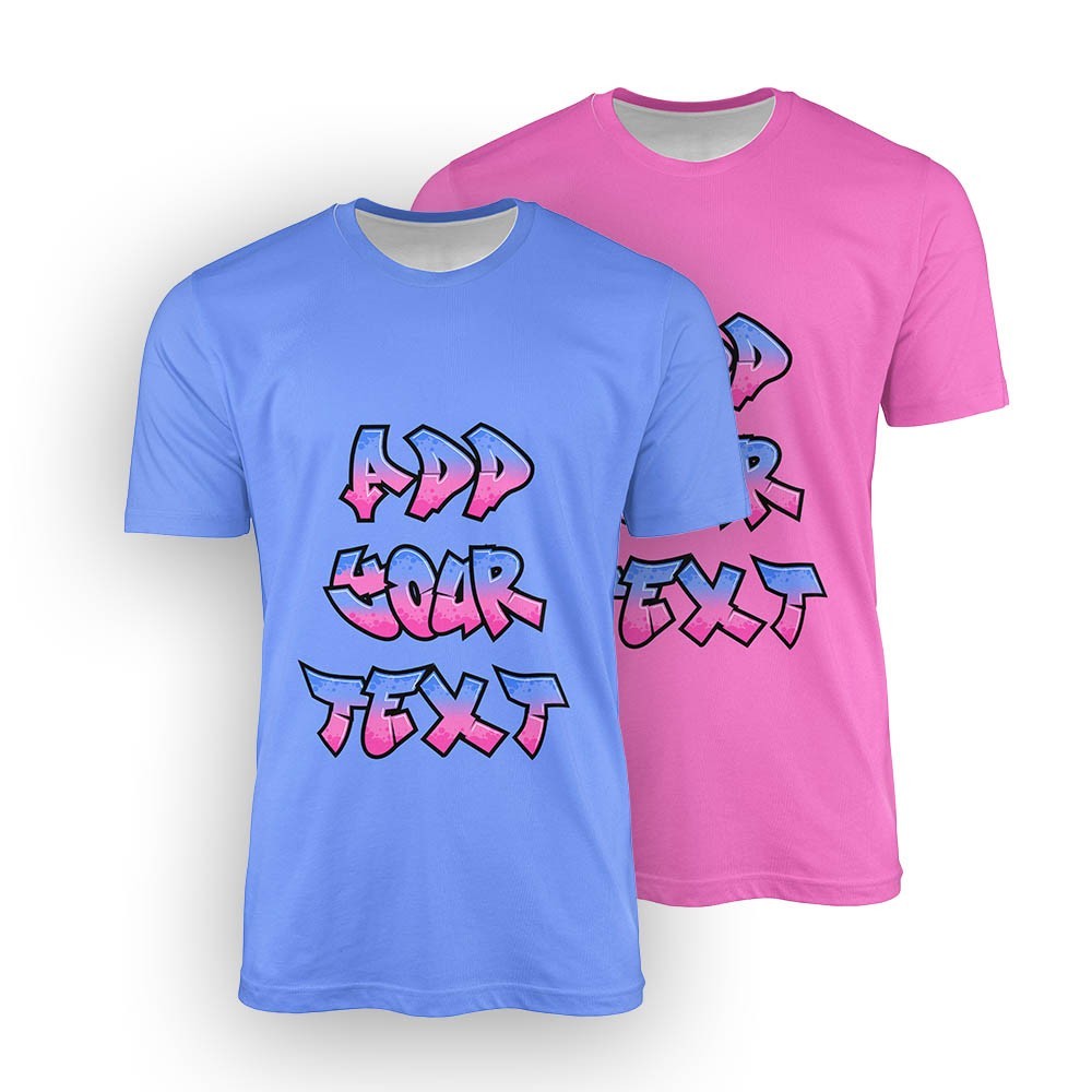 Personalised Urban Graffiti Printed T-Shirt Custom Name & Colour Unisex Adult